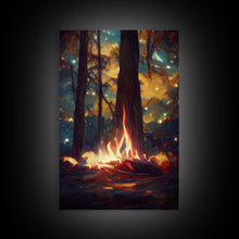 Carregar imagem no visualizador da galeria, Abstract Campfire Art, Framed Canvas Print, Ready To Hang Framed Wall Art, Living Room Wall Hanging
