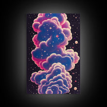Load image into Gallery viewer, Art Deco Style Scifi Space Travel Poster Art, Galaxy Nebula Universe Art, Framed Canvas Print, Framed Wall Decor
