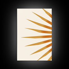 Carregar imagem no visualizador da galeria, Glamorous Sunburst Wall Art, Art Deco, Framed Canvas Print, Starburst Print, Atomic Age Art, Gold Sun Art, Wall Decor, Home Decor
