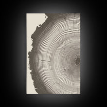 Load image into Gallery viewer, 3 Piece Triptych Framed Canvas Wall Art Set, Wood Tree Rings, Abstract Illustration Prints, Modern Art, Neutral Decor, Minimalist Art
