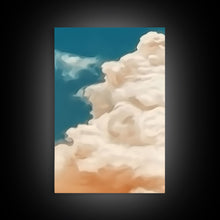 Cargar imagen en el visor de la galería, Clouds On Canvas, Framed Wall Art Set of 3 Pastel Cloud Navy Blue Sky Nature Landscape Prints Minimalist Modern Art Nature Wall Decor
