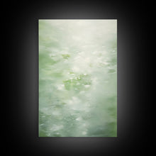 Load image into Gallery viewer, Framed Canvas Wall Art Set of 3 Green Abstract Landscape Print Modern Art Minimalist Decor, Boho Wall Art, Country Decor, Mint Green Art
