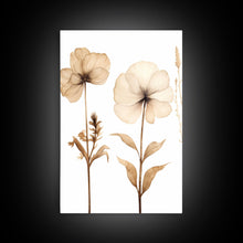 Load image into Gallery viewer, Boho Style Minimalist Farmhouse 3 Piece Wall Art, White Background Wildflowers, Botanical Floral Art, Rustic Chic Decor
