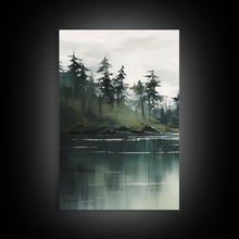Load image into Gallery viewer, 3 Piece Triptych Canvas Print Set, Oil Painting Landscape Painting, Tropical River Scene, Minimalist Boho Decor
