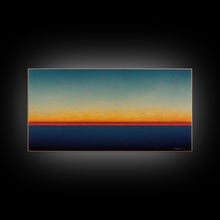 Carregar imagem no visualizador da galeria, Beautiful Art deco style watercolor sunset, framed canvas print, ready to hang framed wall art
