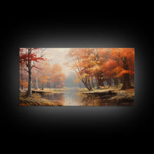 Carregar imagem no visualizador da galeria, Beautiful Fall Landscape Painting Framed Canvas Print, Fall Decor, Thanksgiving Decor, Autumn Decor, Home Decor, Fall Decorations
