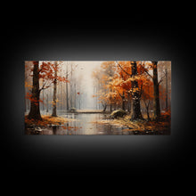 Carregar imagem no visualizador da galeria, Beautiful Fall Centerpiece Landscape Painting Framed Canvas Print, Fall Decor, Thanksgiving Decor, Autumn Decor, Home Decor Fall Decorations
