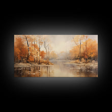 Carregar imagem no visualizador da galeria, Fall Centerpiece Landscape Painting Canvas Print, Autumn Decor, Fall Centerpiece, Fall Home Decor, Fall Wall Decor, Fall Home Decor
