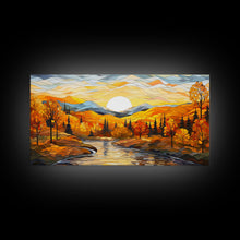 Carregar imagem no visualizador da galeria, Abstract Wall Art, Fall Decor, Autumn Wall Art, Fall Trees, Landscape Art, Canvas Wall Art, Wall Print, Country Home Decor, Thank You Gift
