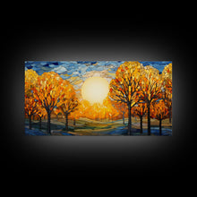 Carregar imagem no visualizador da galeria, Fall Wall Art, Abstract Nature Print, Sunset Art, Fall Leaves, Country Home Decor, New Homeowner Gift, Canvas Wall Art, Wall Hanging
