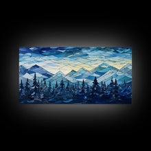Carregar imagem no visualizador da galeria, Abstract Wall Art, Winter Wall Art, Mosaic Wall Art, Nature Art Print, Canvas Print, Wall Hanging, Landscape Art, Camper Wall Decor
