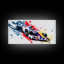 Carregar imagem no visualizador da galeria, Formula 1 Race Car Graffiti Art, Framed Canvas Print, Wall Art, Mancave Art, F1 Splatter Art
