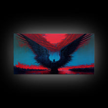 Load image into Gallery viewer, Angel Gabriel, Angelic Art, Gothic Angel Framed canvas print, cool colorful wall decor
