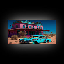 Carregar imagem no visualizador da galeria, Fallout Style Art, Atomic age, abandoned post apocalyptic, framed canvas print, cool wall art
