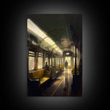 Load image into Gallery viewer, Still life on a subway, train art, framed canvas print
