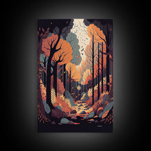 Carregar imagem no visualizador da galeria, A Beautiful autumn scene, fall in the forest, fine art poster print
