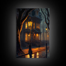 Cargar imagen en el visor de la galería, Old Vintage Victorian Home House Night Fine Art Print, Wall Decor, Wall Poster, Wall Art Print
