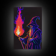 Carregar imagem no visualizador da galeria, Angry Old Wizard Fire Scepter Gamer Fine Art Print, Wall Decor, Wall Poster, Wall Art Print
