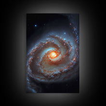Cargar imagen en el visor de la galería, Close up view of a spiral galaxy, space art, framed canvas print, astronomy art
