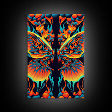 Carregar imagem no visualizador da galeria, Butterfly Fire Rorschach Art, Dual Meaning, Framed Canvas Print, Optical Illusion Art
