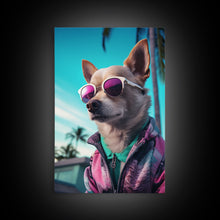 Cargar imagen en el visor de la galería, Chihuahua Wall Print, Dog Pink Sunglasses, Dog Wall Art, Animal Art, Funny Wall Art, Framed Wall Art, Framed Canvas, Wall Print, Wall Canvas

