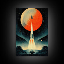 Carregar imagem no visualizador da galeria, Art Deco Style Spaceship, Space Exploration, Science Fiction / SciFi Canvas Print, Ready to Hang Wall Art

