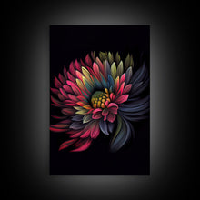 Cargar imagen en el visor de la galería, Triptych 3 Panel Wall Art - Framed Canvas Prints - Neon Flowers - Retro Style Flower Paintings - Boho Decor - Minimalist Wall Art - Modern
