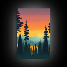 Load image into Gallery viewer, 3 Piece Framed Canvas Wall Art Retro Forest Nature Scenery Minimalist Canvas Print Modern Home Artwork Decoration for Living Room
