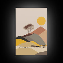 Load image into Gallery viewer, Pueblo Style Boho Desert Art, Framed Canvas Print, Minimalist Landscape Painting

