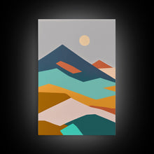 Load image into Gallery viewer, Scandinavian Inspired Pacific Northwest Art, Minimalist Boho Style Forest Landscape, Framed Canvas Print, Western Abstract Art
