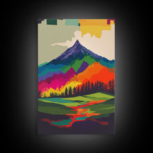 Load image into Gallery viewer, Surreal Rainbow Mountain Landscape, Framed Canvas Print

