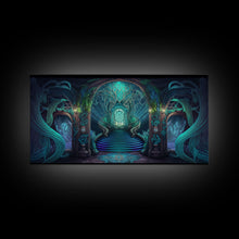 Cargar imagen en el visor de la galería, Fantasy wall art, canvas print, magical forest, fantasy landscape art, ready to hang wall art
