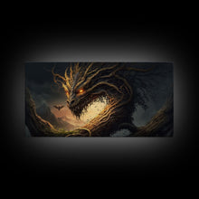 Carregar imagem no visualizador da galeria, Forest Dragon Nidhogg, Norse Mythology, Framed Canvas Print, Fantasy Dragon Art, Fantasy Decor
