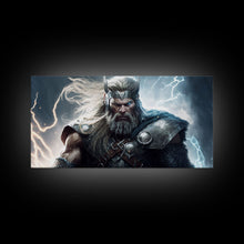 Load image into Gallery viewer, Thor Art, God of Thunder, Framed Canvas Print, Norse Mythology Art,  Fantasy Art
