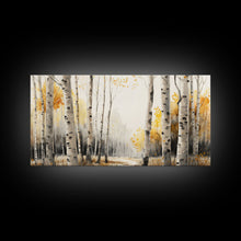 Carregar imagem no visualizador da galeria, Canvas Print Of Abstract Birch Oil Painting, Large Original Art, Fall Birch Forest ,Contemporary Living Room Wall Art Decor
