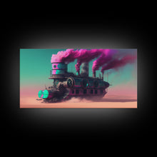 Carregar imagem no visualizador da galeria, Futuristic Steampunk / Cyberpunk Mashup Art, Steampunk Riverboat In A Desert, Framed Canvas Print, Scifi Wildwest Decor
