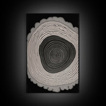 Carregar imagem no visualizador da galeria, Framed Canvas Print Wall Art,  Grunge Forest Tree Rings, Abstract Illustrations, Modern Art, Nordic Decor for Bedroom, Tree Cross Section
