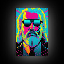 Carregar imagem no visualizador da galeria, Businessman Odin Pop Art Movie Poster Art, Norse Mythology, Wall Art, Framed Canvas Print, Futuristic Portrait of Odin, WPAP Style
