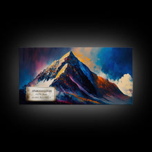 Carregar imagem no visualizador da galeria, Apsarasas Kangri, Wall Art, Original Mountain Painting Print, Travel Poster, Mountain Landscape Wall Decor, Abstract Mountain Art
