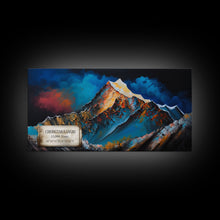 Cargar imagen en el visor de la galería, Chongtar Kangri, Travel Poster Wall Art, Framed Canvas Print, Mountain Art, Mountain Landscape Painting
