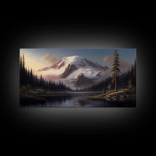Load image into Gallery viewer, Mountain Canvas Print Wall Art, Mountain Landscape Painting, Mount Rainier, Washington Mountains, Travel  Art, Watercolor Painting
