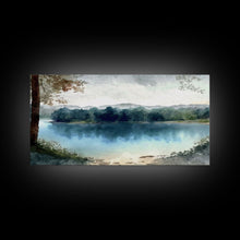 Load image into Gallery viewer, Blue Lake Art | Framed Canvas Print | Blue Lake Painting | Lake House Decor | Guest Room Landscape Painting | Wallowa Lake Painting
