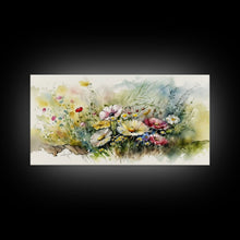 Carregar imagem no visualizador da galeria, Abstract Watercolor Wildflower Meadow Painting, Canvas Print, Colorful Botanical Art Prints, Abstract flower Art, Extra Large Painting
