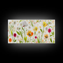 Load image into Gallery viewer, Botanical wall art, spring flowers, canvas print, dorm art for girls
