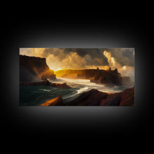Cargar imagen en el visor de la galería, Cliffs and the sea, canvas print, ocean wall art
