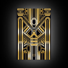 Carregar imagem no visualizador da galeria, Art Deco Pattern Wall art, Framed Canvas Print, Art Deco, Gold art, Geometric art, Wall decor, Midcentury Modern, Lines art, Wall decor
