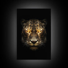 Cargar imagen en el visor de la galería, Fire Eyed Tiger Portrait Art Print, Framed Wall Art, Canvas Print, Big Cat Art, Tiger Painting, Cosmic Tiger Print
