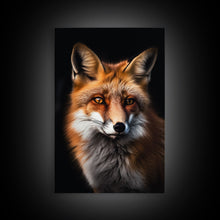 Load image into Gallery viewer, Portrait of a Red Fox, Framed Canvas Print, Framed Wall Art, Fox Photography, Wild Life Art
