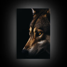 Load image into Gallery viewer, Animal Prints, Timber Wolf, Portrait Of A Wolf, Framed Canvas Print, Wolf Photography Art, Timber Wolves Art
