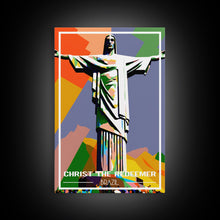 Load image into Gallery viewer, Brazil Travel Poster, Christ The Redeemer, Rio de Janeiro Wall Art, Travel Wall Print, Travel Poster, Travel Wall Art, Canvas Wall Print
